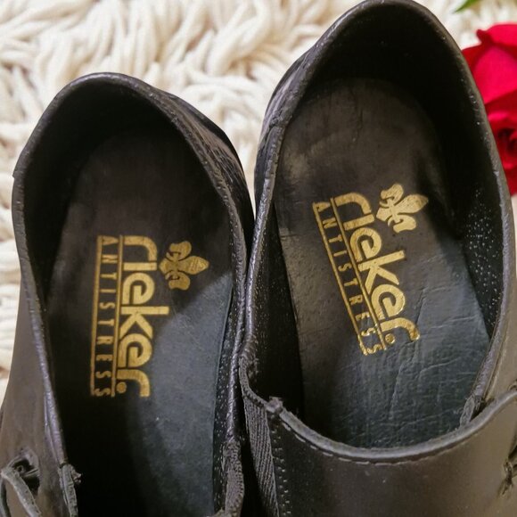 RIEKER Women’s Black Leather Flats “Celia” EU 40  US 9.5–10  Anti-Stress Comfort - Picture 7 of 15